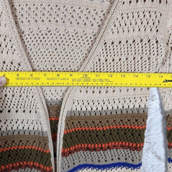 Ya Los Angeles Cardigan Sweater Medium Multicolored Open Front Crochet Cotton‎ - Picture 11 of 11